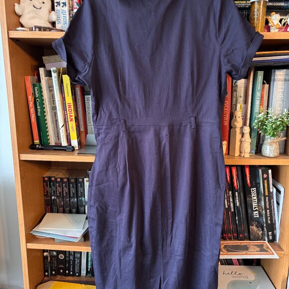 Collectif Vintage Size UK 14/ US 10 Blue Pencil Dress - Picture 2 of 4